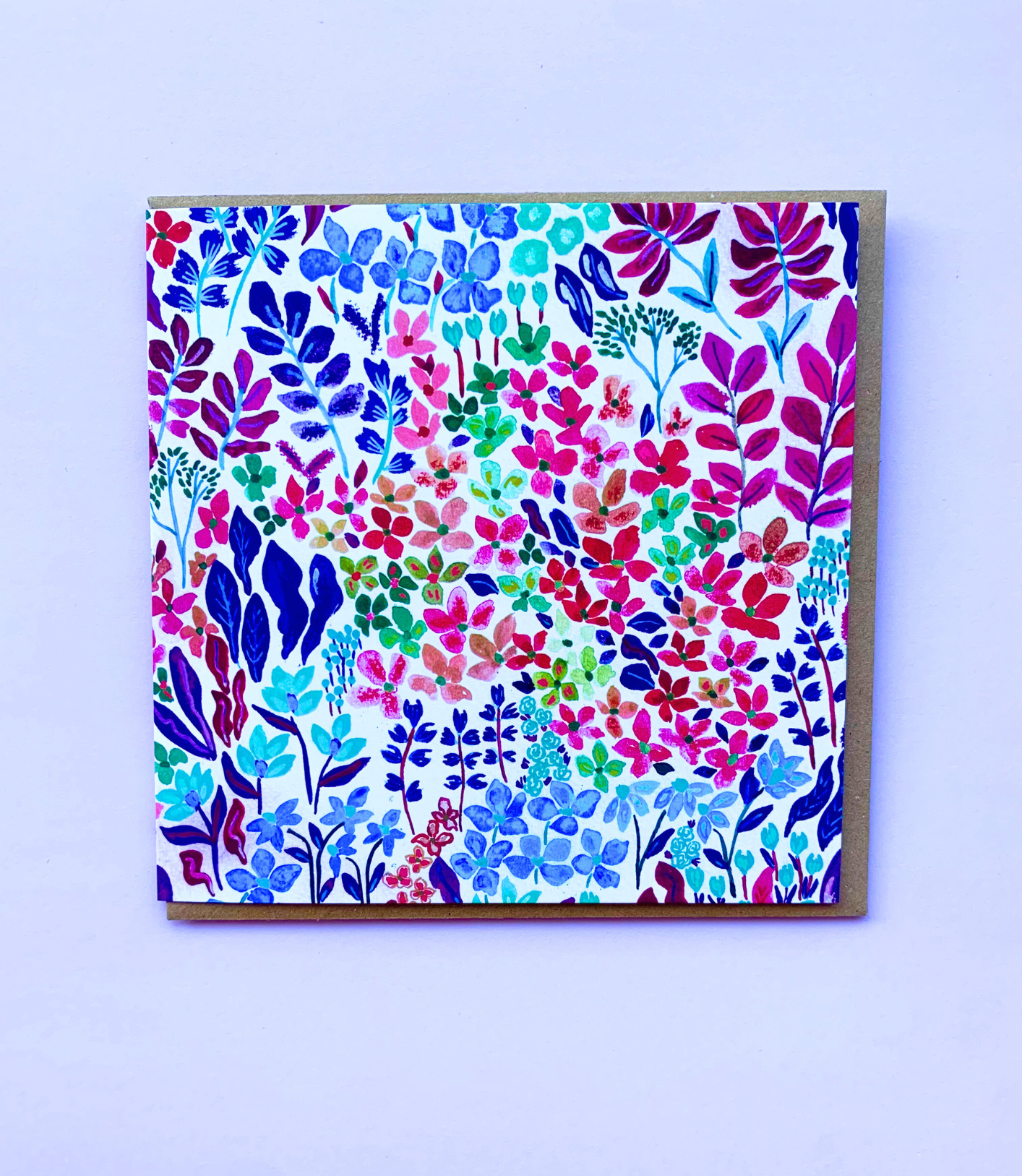 Ditsy Walts Purple Greeting Card