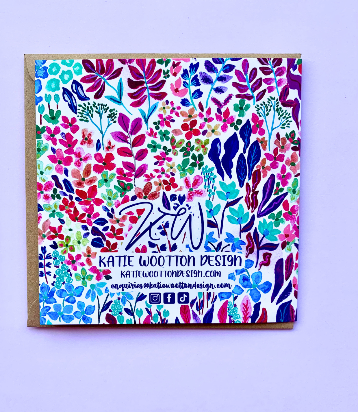 Ditsy Walts Purple Greeting Card