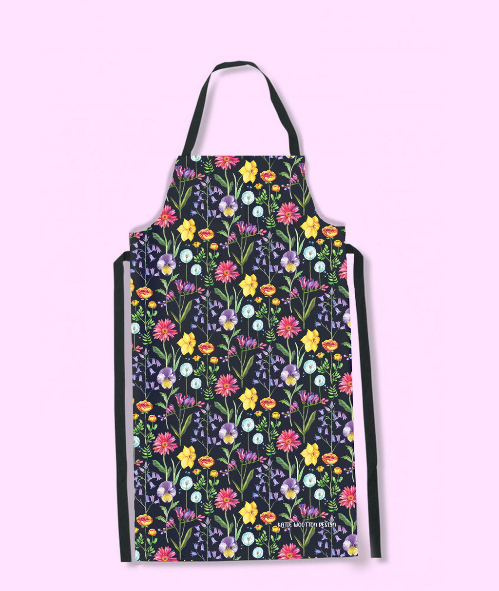Handpicked Midnight Bloom Apron