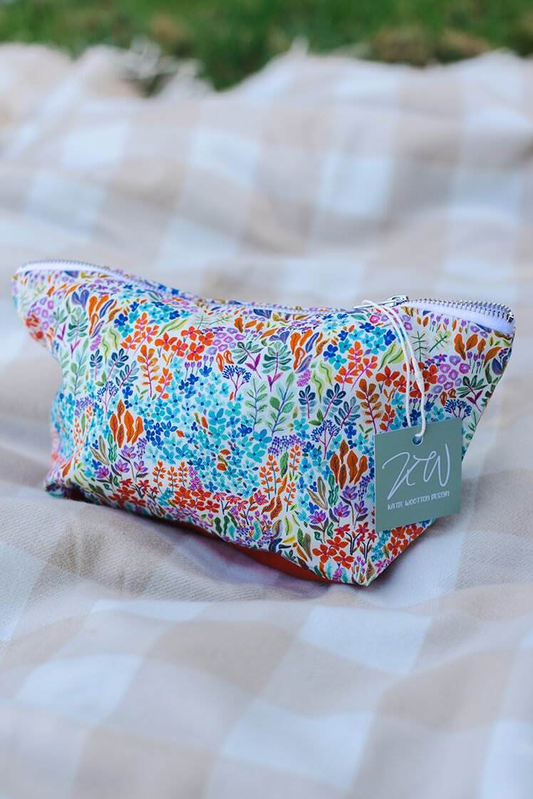 Ditsy Walts Wash Bag - Katie Wootton Design