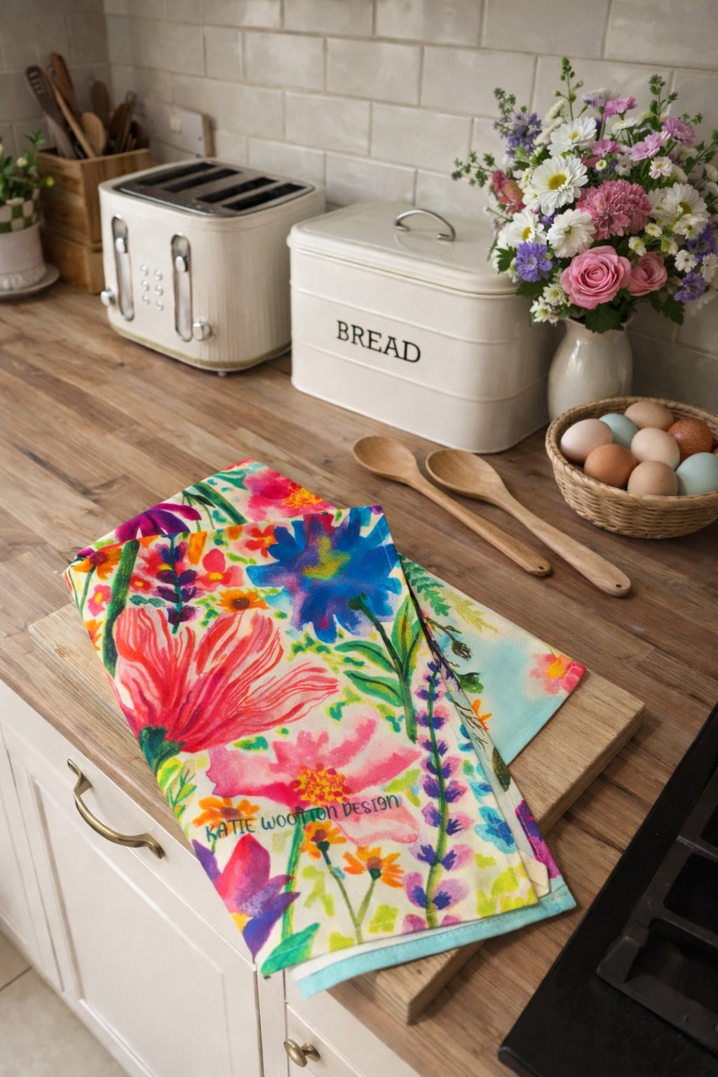 Evie Meadow 1 Tea Towel - Katie Wootton Design