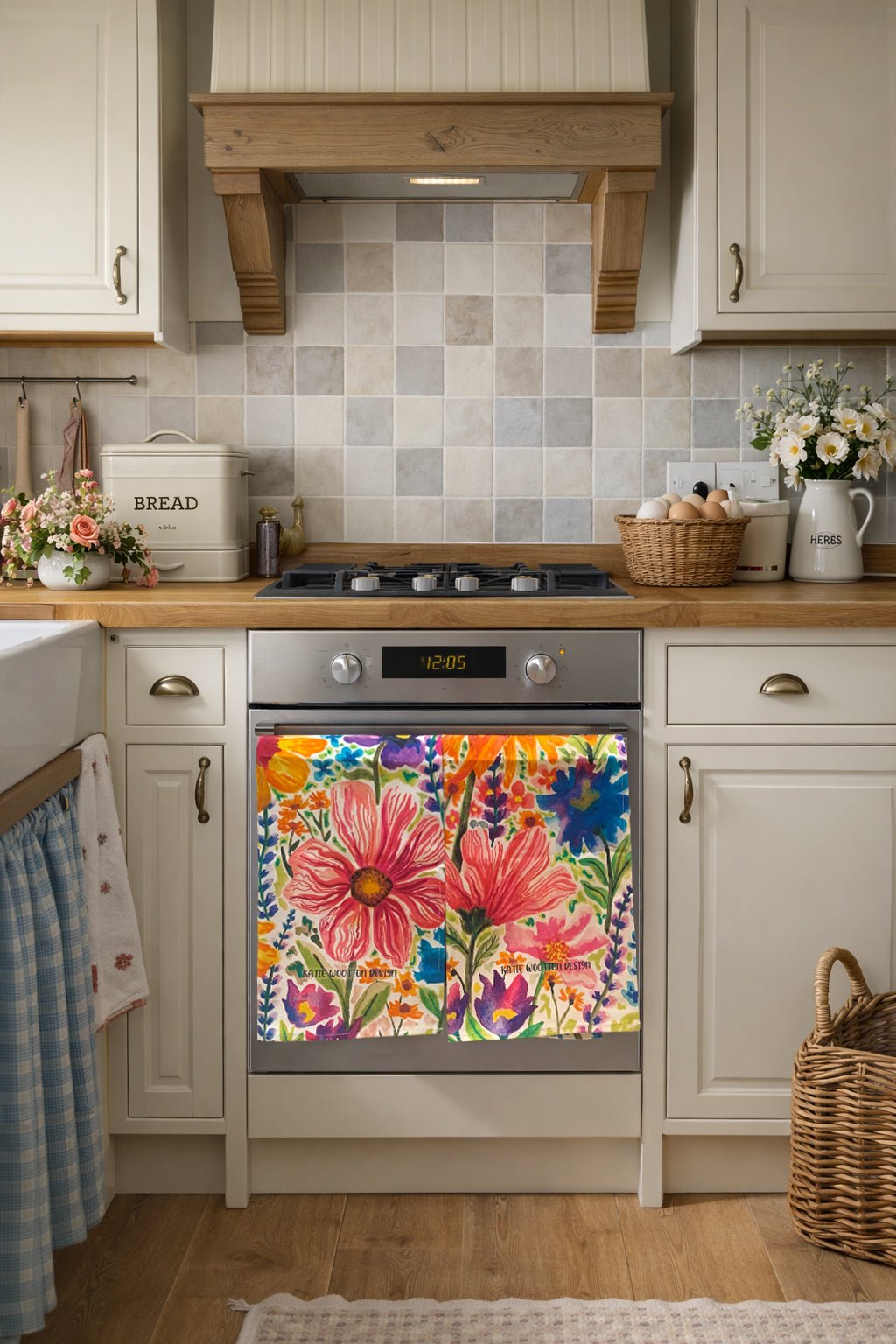 Evie Meadow 2 Tea Towel - Katie Wootton Design