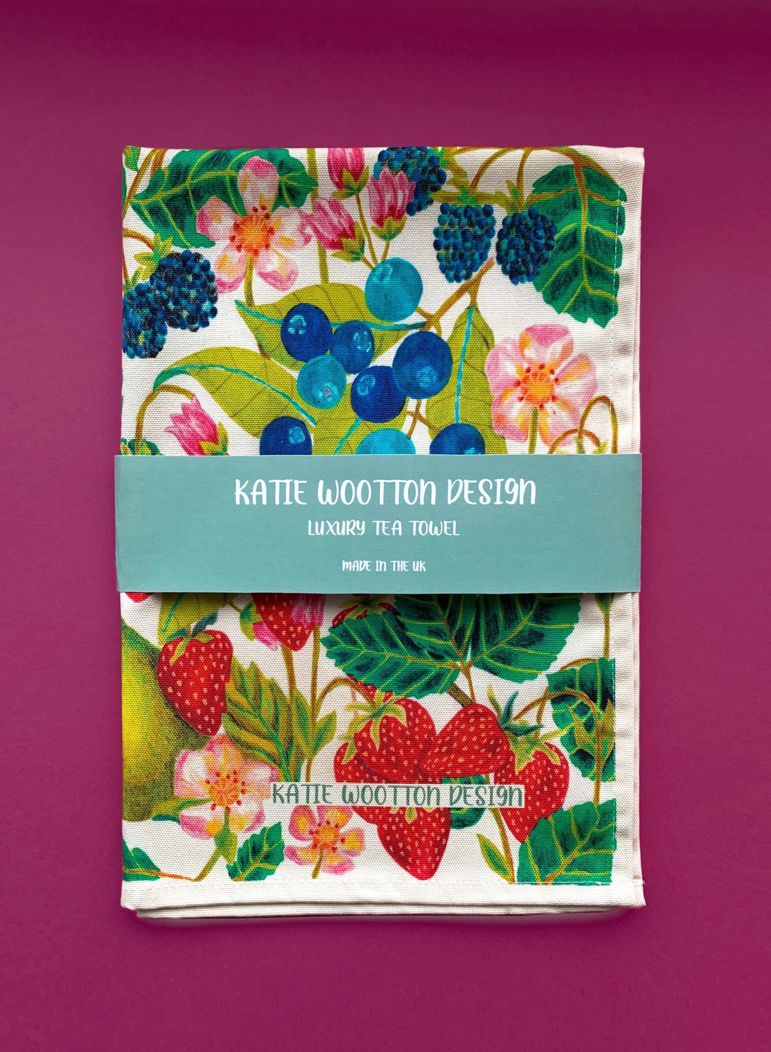Fruitful Forest Tea Towel - Katie Wootton Design