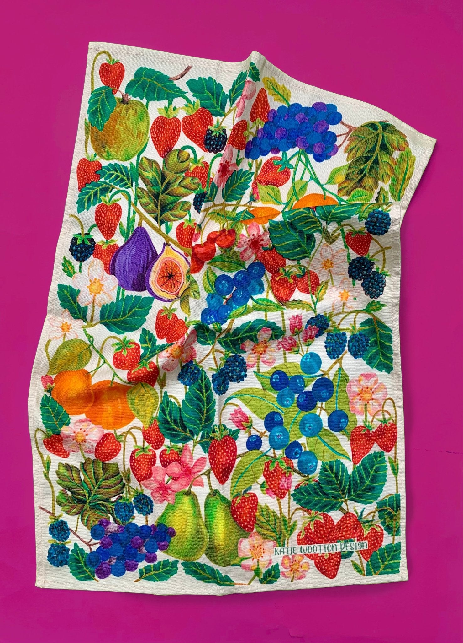 Fruitful Forest Tea Towel - Katie Wootton Design