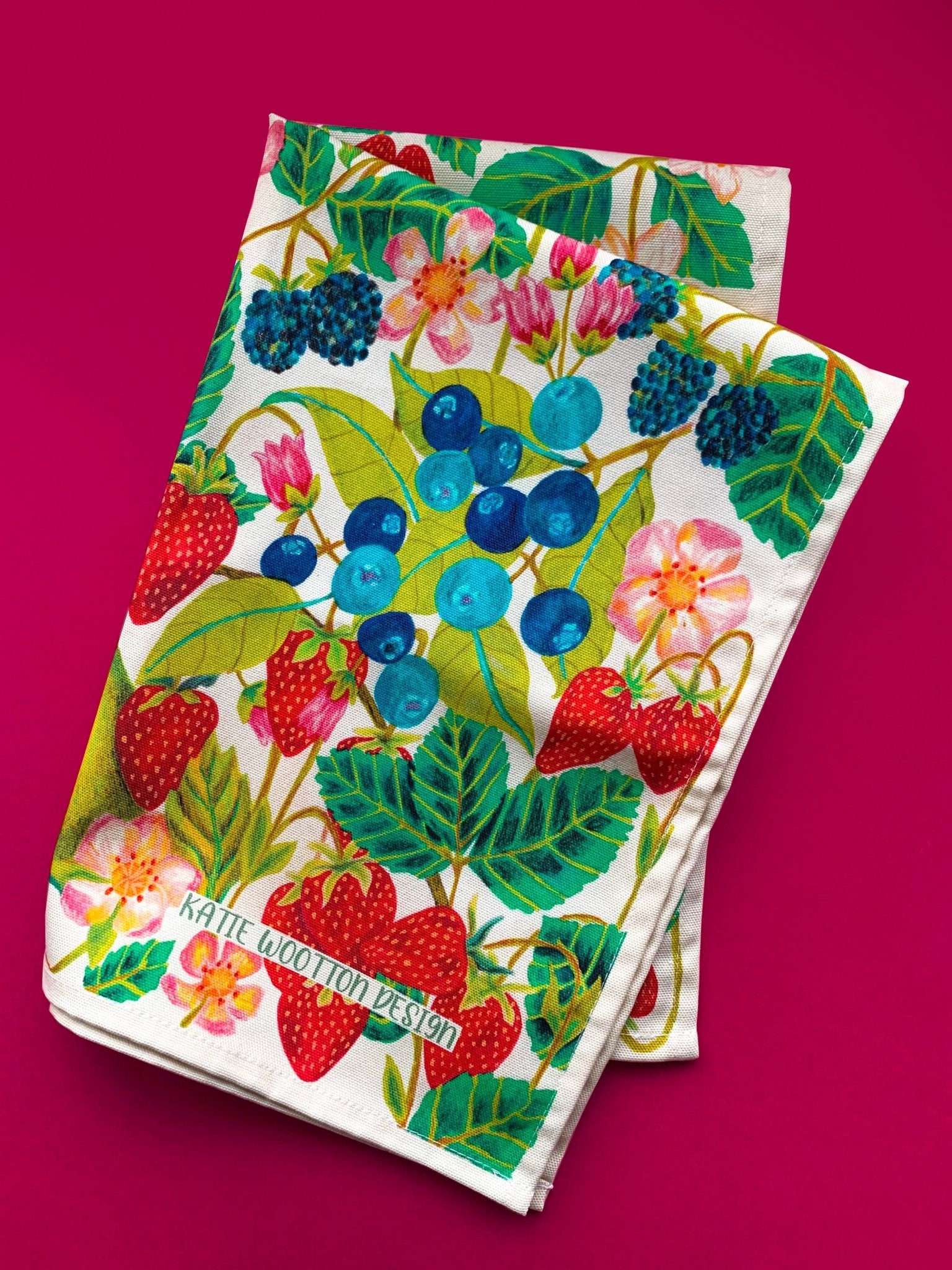 Fruitful Forest Tea Towel - Katie Wootton Design