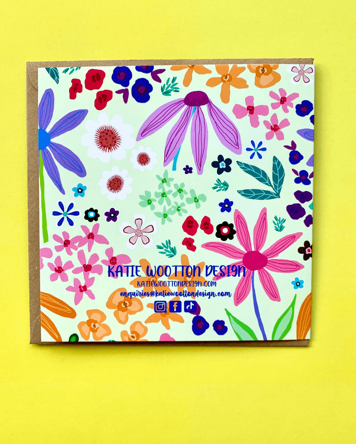 Groovy Floral Greeting Card - Katie Wootton Design