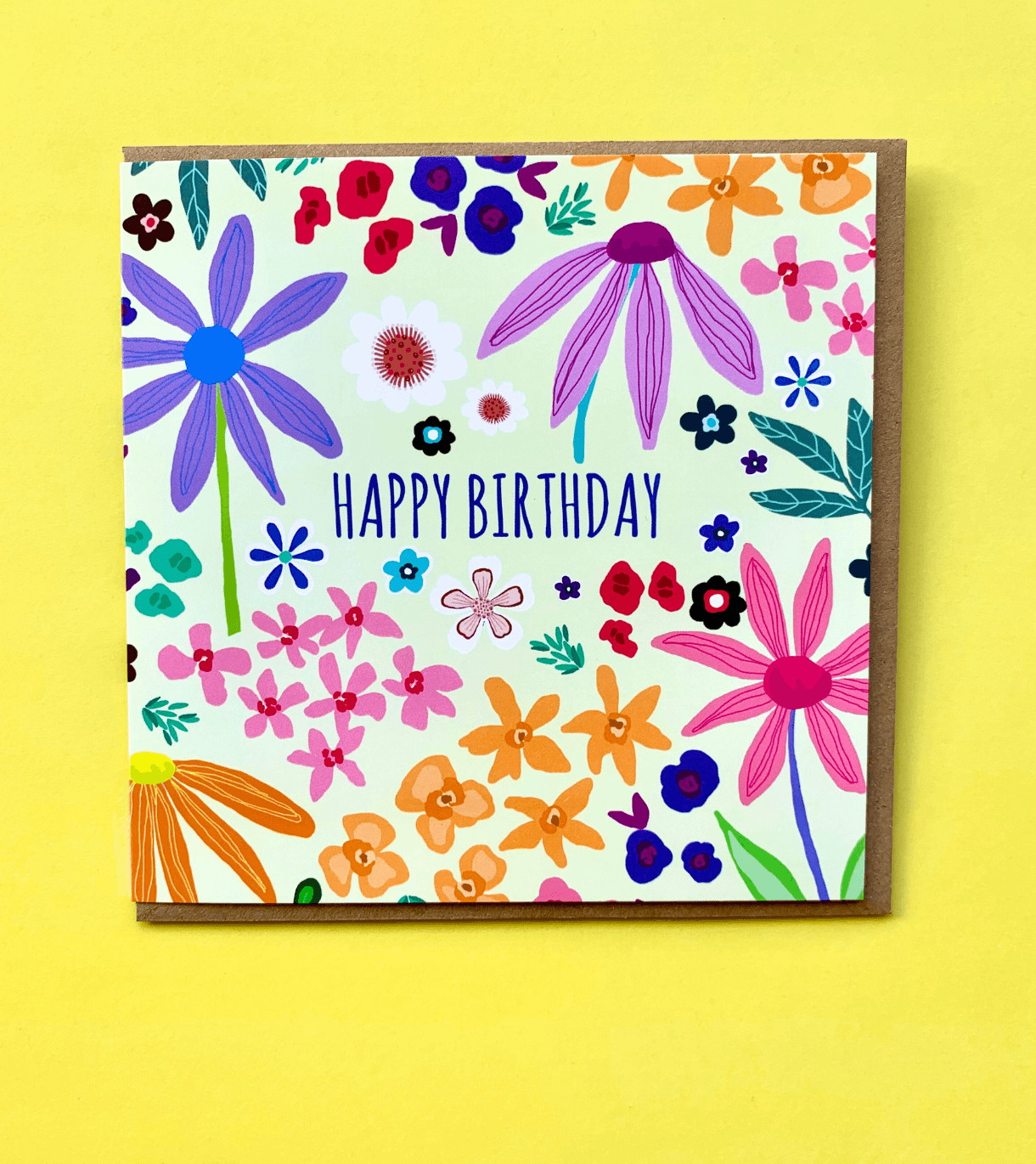 Groovy Floral Greeting Card - Katie Wootton Design