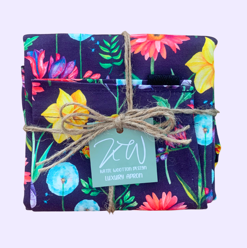 Handpicked Midnight Bloom Apron - Katie Wootton Design