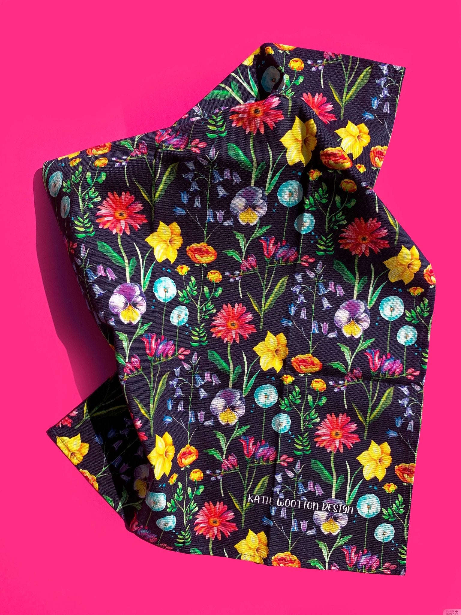 Handpicked Midnight Bloom Tea Towel - Katie Wootton Design