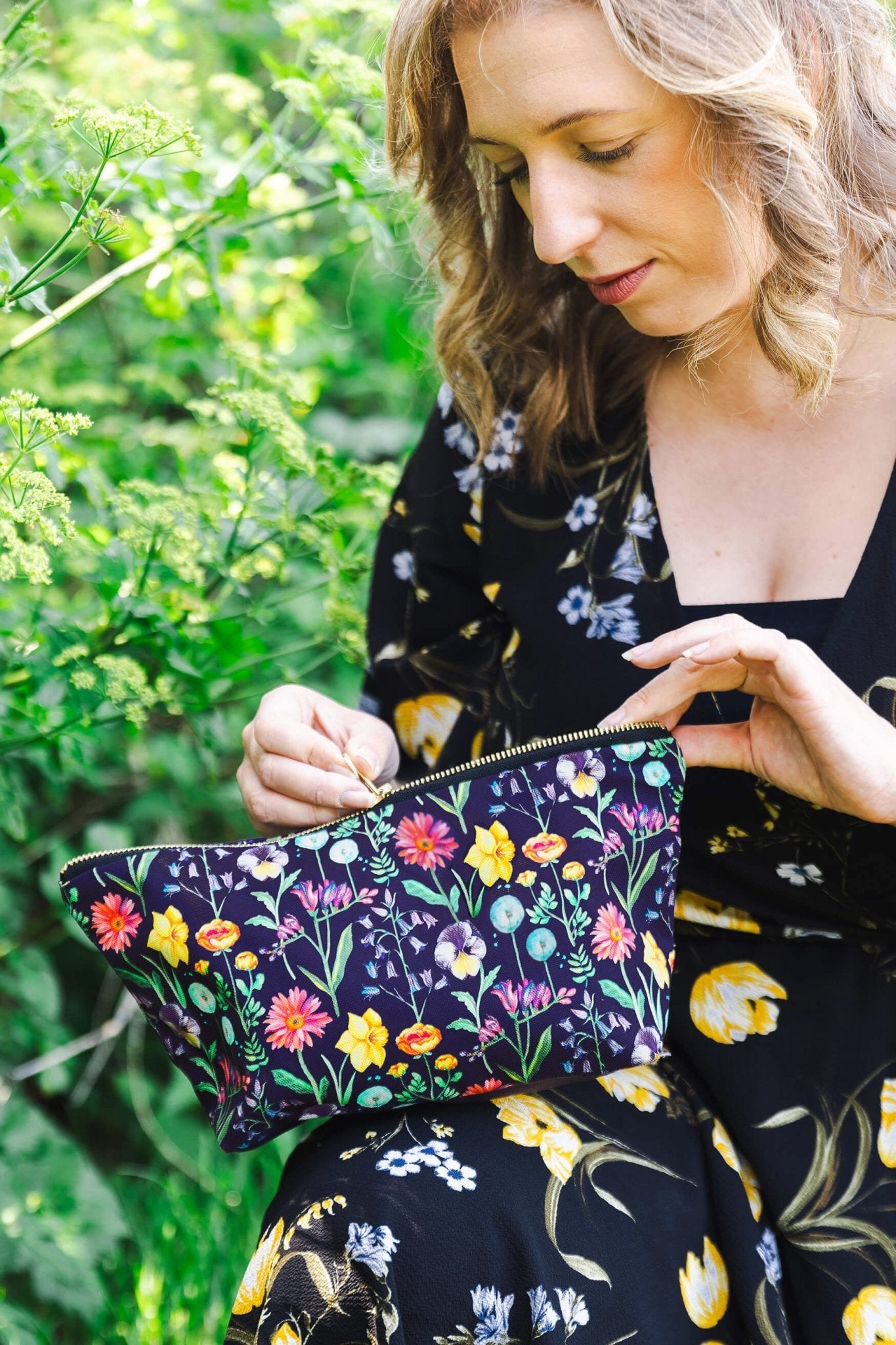 Handpicked Midnight Bloom Wash Bag - Katie Wootton Design