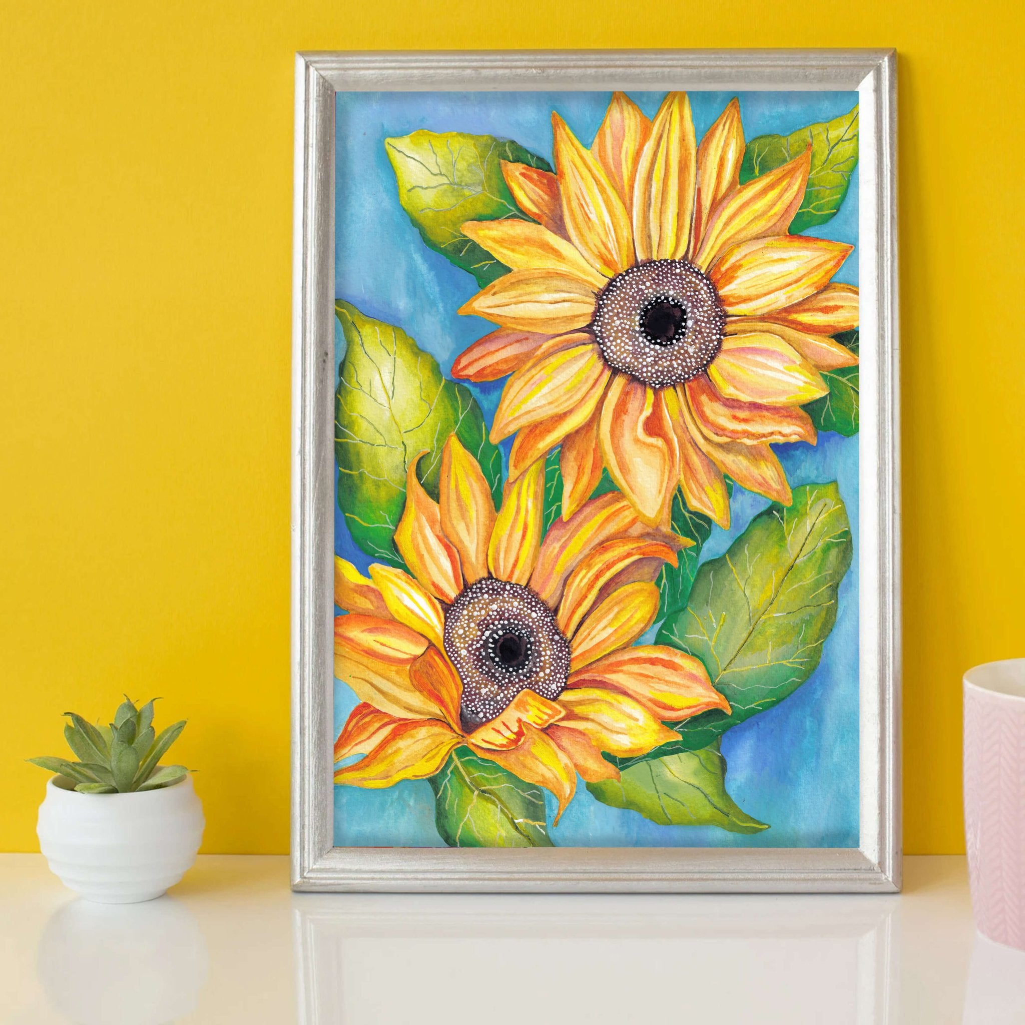 June Sunflower Print - Katie Wootton Design