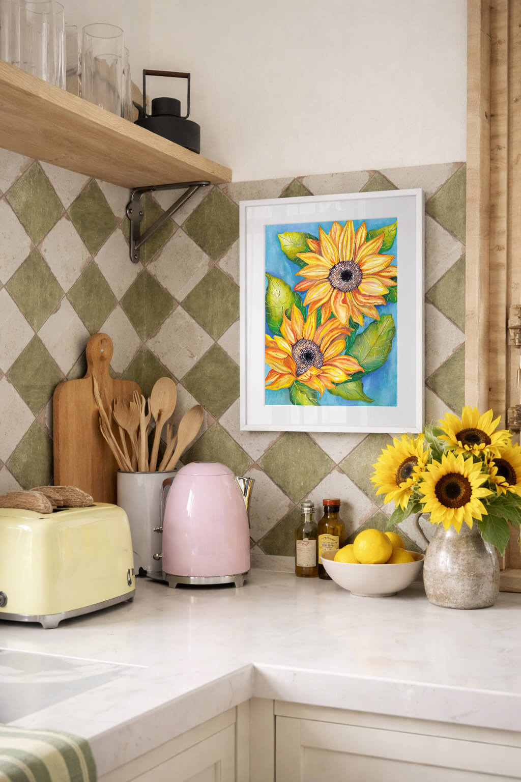 June Sunflower Print - Katie Wootton Design