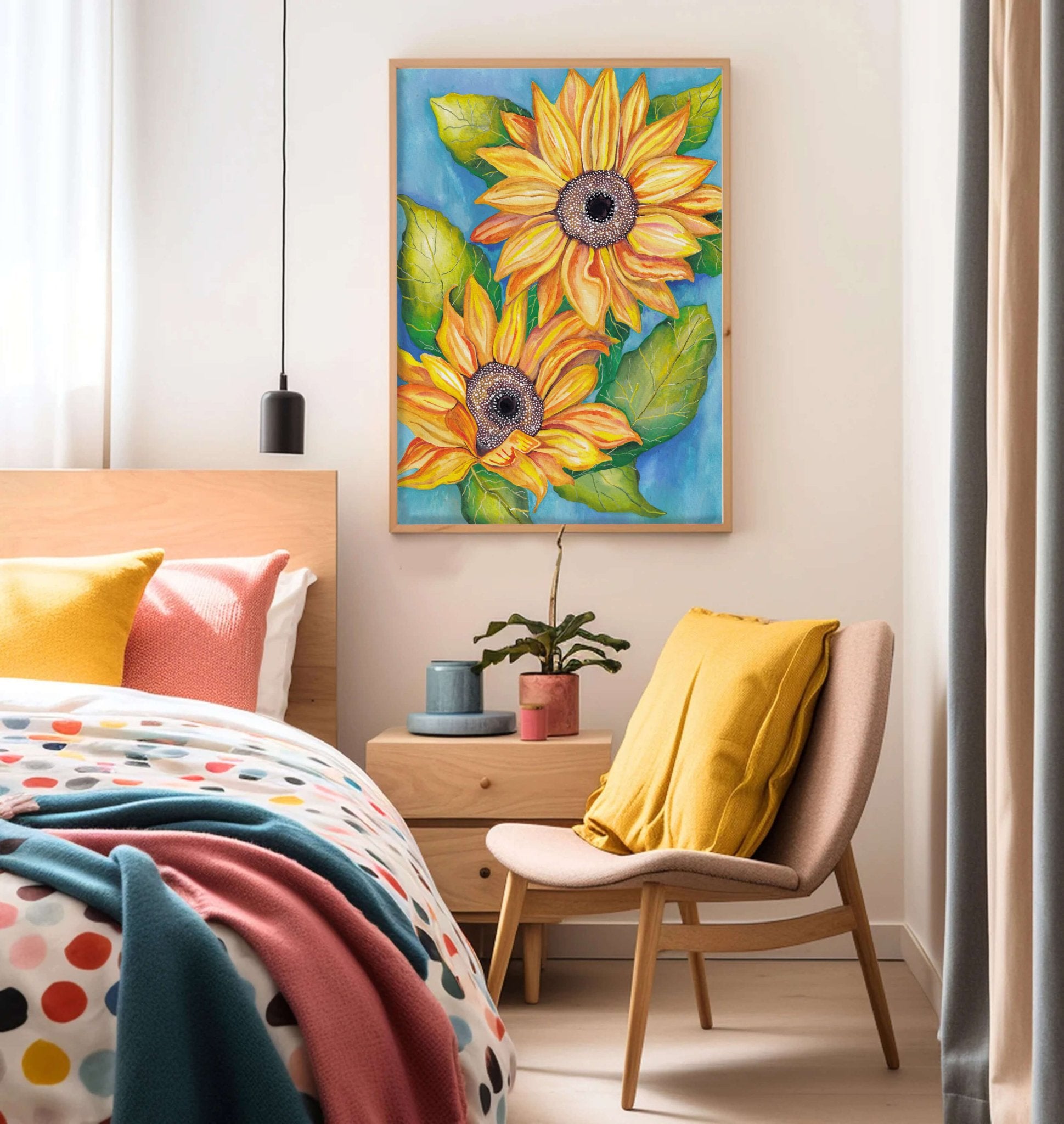 June Sunflower Print - Katie Wootton Design