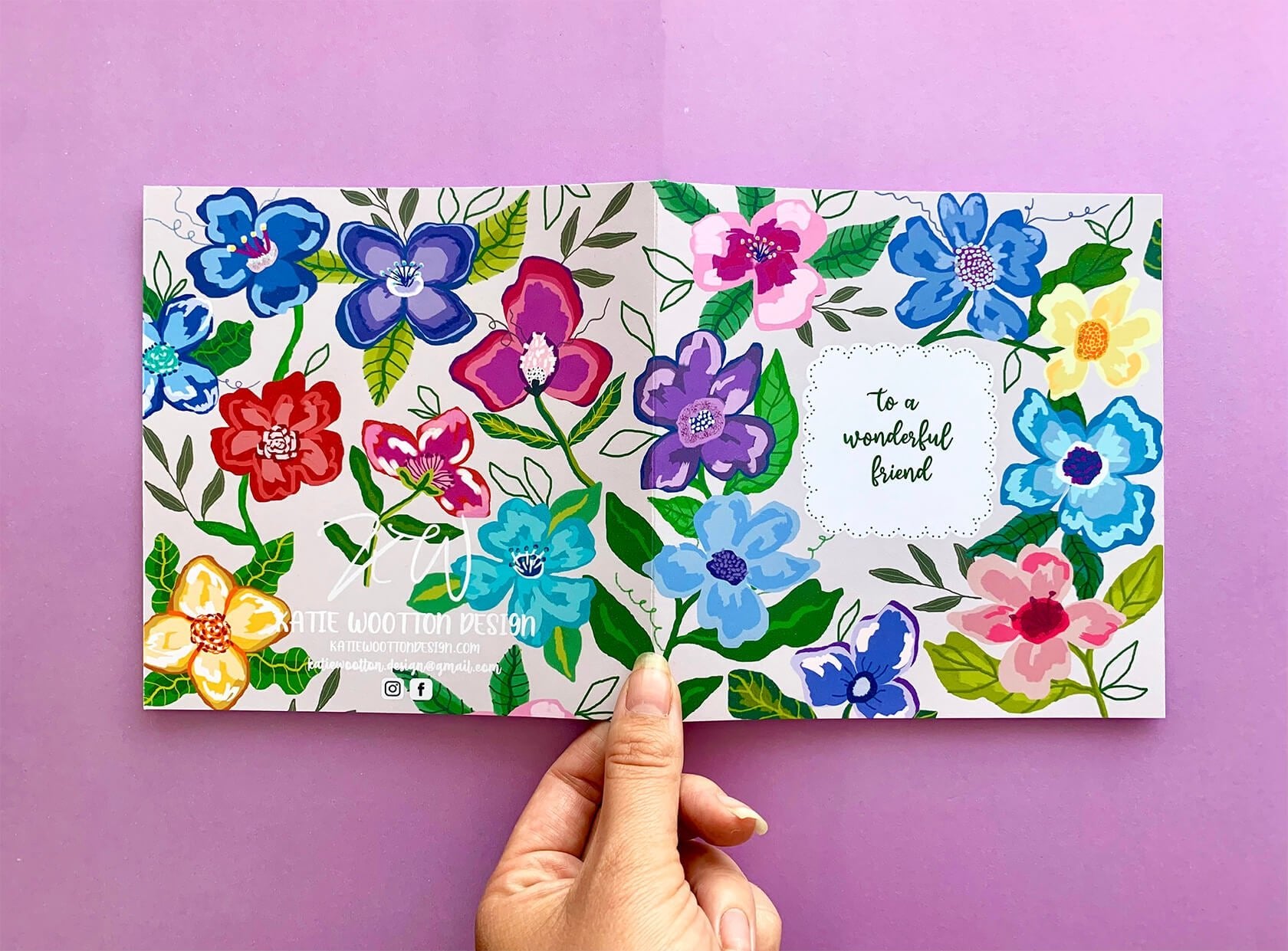 To A Wonderful Friend Greeting Card - Katie Wootton Design