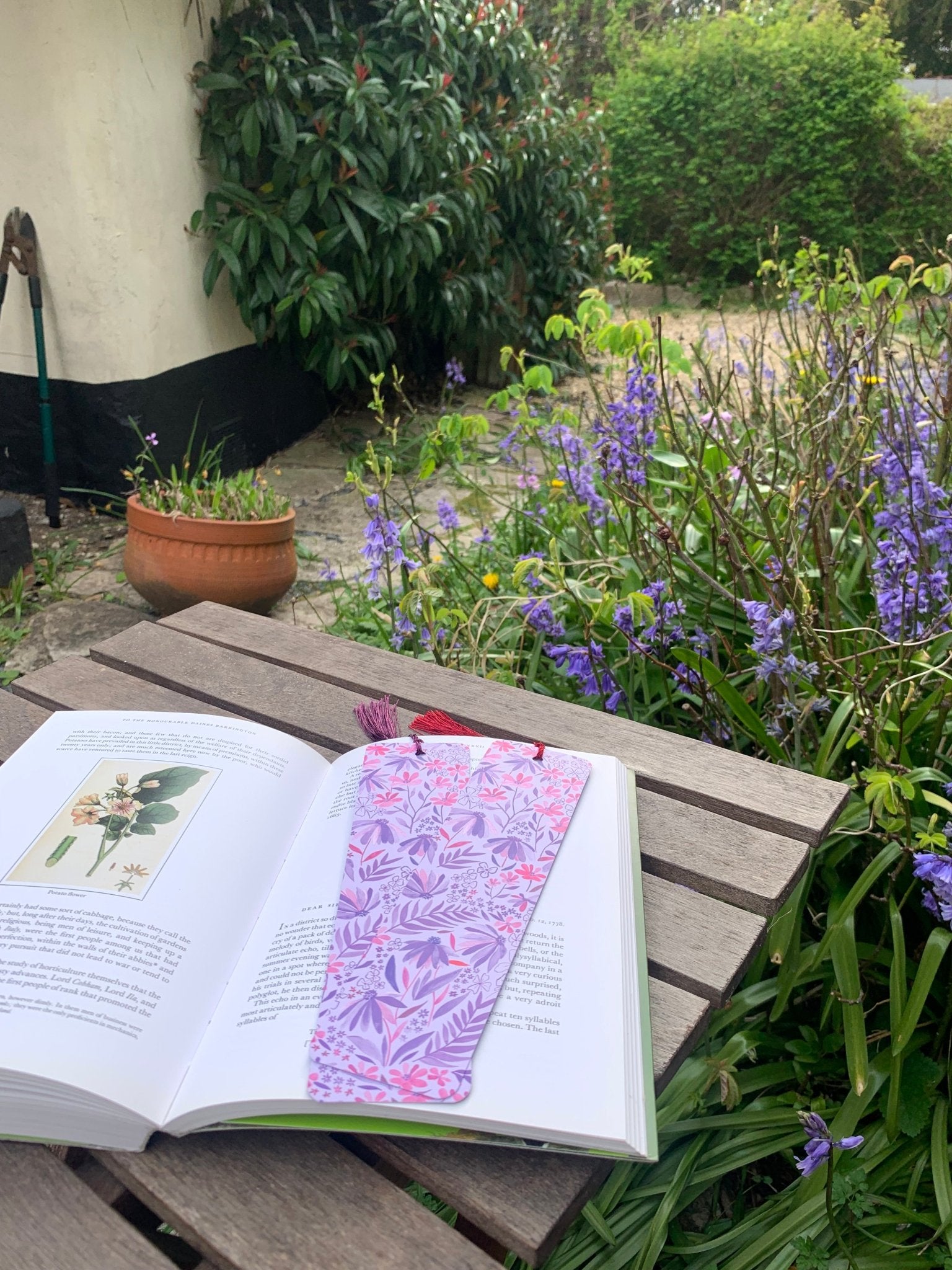 Violet Flowers Bookmark - Katie Wootton Design