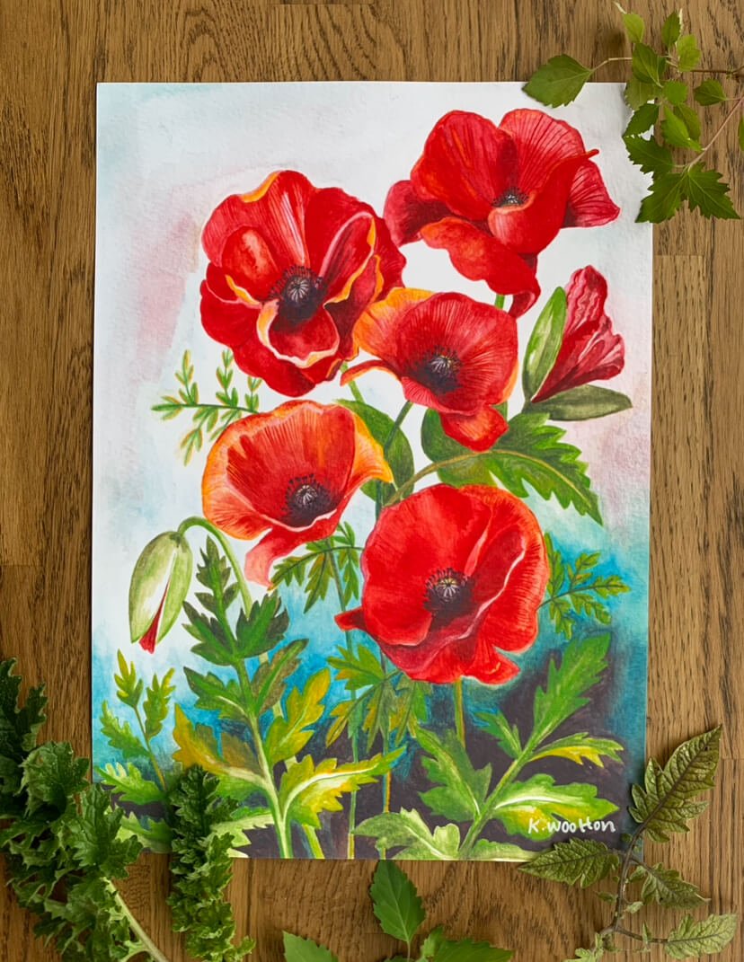 Wild Poppy Field Print - Katie Wootton Design